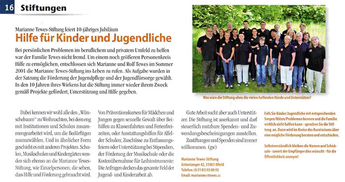 10Jahre Marianne Tewes Stiftung